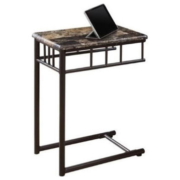 Pemberly Row Transitional Metal End Table in Bronze/Cappuccino