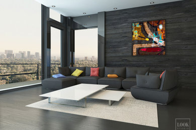 Spellbinder, in situ (modern apartment with cityscape view)