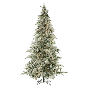 Flocked Mountain Pine Christmas Tree, 7.5', Smart String Lights