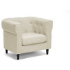 Baxton Studio Cortland Beige Linen Modern Chesterfield Chair