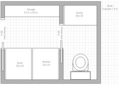 layout for laundry with half bath...