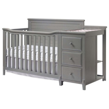Sorelle Berkley Crib and Changer Panel Crib in Weathered Gray