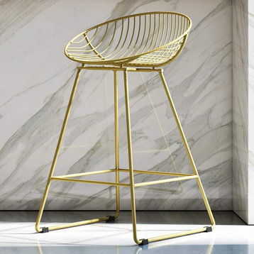 Classic Style Counter Bar Stool, Brass
