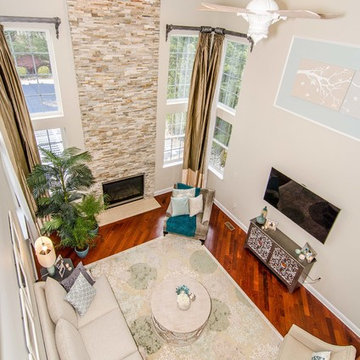 Transitional Family Room Harvard Oval