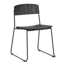Winnie Matte Black Dining Chair with Solid European Oak Seat and Backrest by Gli - Dining Chairs