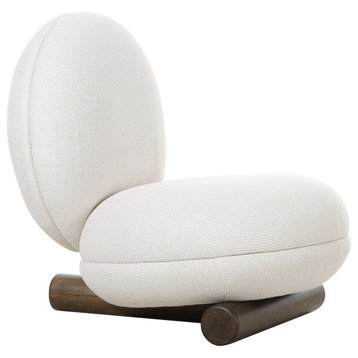 Modrest Minto Contemporary Off-White Fabric Accent Chair
