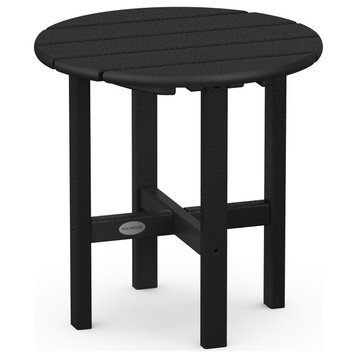 Polywood Round 18" Side Table, Black
