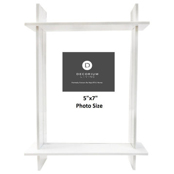 Lucite 5x7 Frame, White/Clear