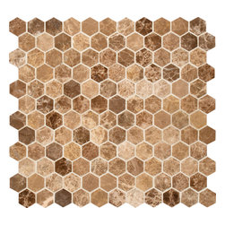 Emperador Light 1" Hexagon - Mosaic Tile