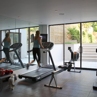 Design ideas for a classic home gym in London.