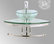 Glass Wall Mount Bathroom Vessel Sink Round Corner with Chrome Faucet Towel Bar