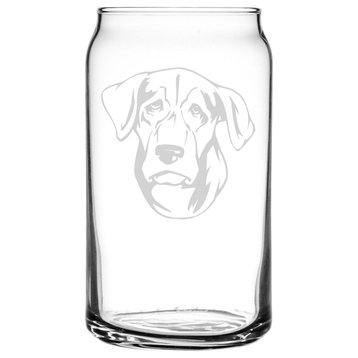 Treeing Tennessee Brindle Dog Themed Etched All Purpose 16oz. Libbey Can Glass