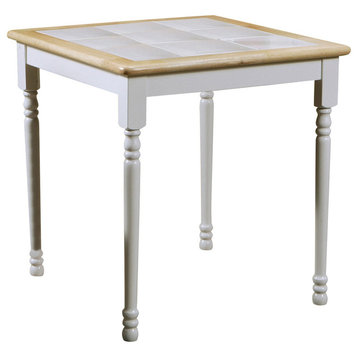 Coaster Dining Table in White and Natural Finish