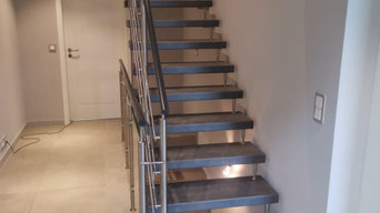 Freitragende Treppe in Schieferline
