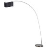 The Curve 81" Black Curved Shade Brushed Steel Arch Floor Lamp
