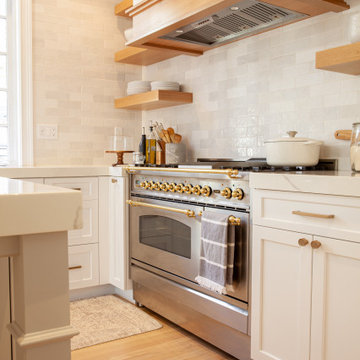 Transitional Kitchen Featuring Rift Cut Oak Accents
