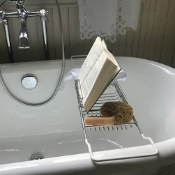 Adjustable Tub Caddy with Reading Rack - Shower Caddies