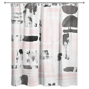 Pink and Black Gridlock Shower Curtain