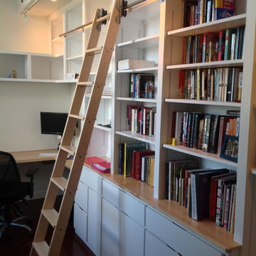 Library, desk & ladder