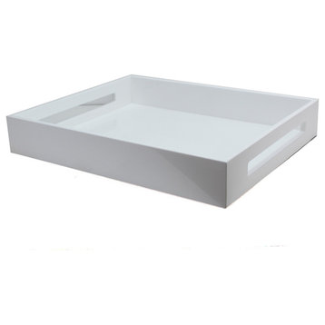 Addison Ross Lacquered White Tray 16x14