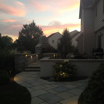 patio with fire place