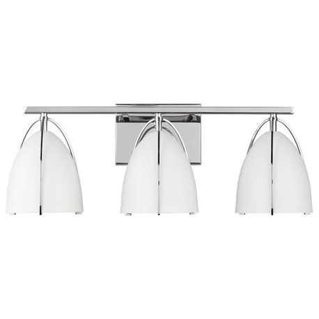 Sea Gull Norman 3-Light Bath Vanity Chrome/Matte White