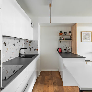 Conception Cuisine linéaire avec îlot central