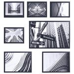 StyleCraft - Cityscape Set Framed Art, 16"Wx24"H1"D Set of 7 - The StyleCraft Cityscape Framed Art features black and white New York cityscape photographs. The abstract scenes on the individual framed pieces are tied together with a New York street sign. Put these prints in your bedroom or office for a contemporary touch.