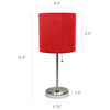Stick Lamp With Usb Charging Port/Fabric Shade 2 Pack Set, Red