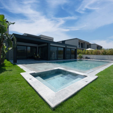 Antique Grey Porcelain Pool Tiles -Cesme,İzmir Villa