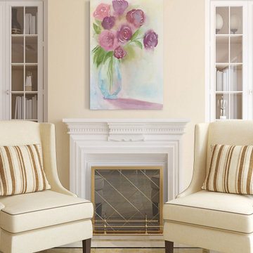 "Mauve Bouquet" Painting Print on Wrapped Canvas