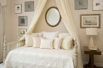 Photo of a traditional guest bedroom in New York with beige walls.