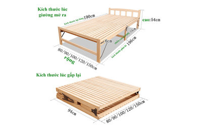 Bán giường gỗ gấp đôi giá rẻ tại Hà Nội