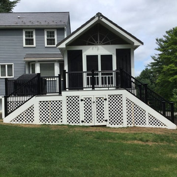 Screened Porch with Black rails, and pet resistent screens