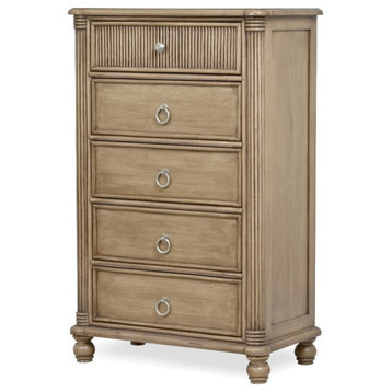 Sea Wind Florida Malibu Wood Chest with 5 Drawers in Natural/Brown