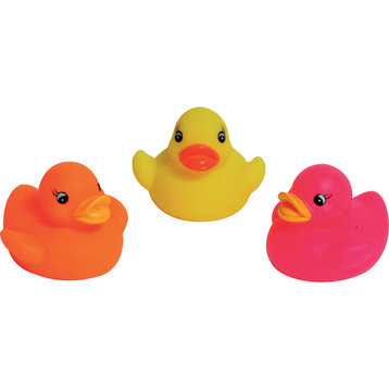 Set of 3 Non-Toxic Floating Bath Toys - Squeaky Ducks -for Babies and Toddlers