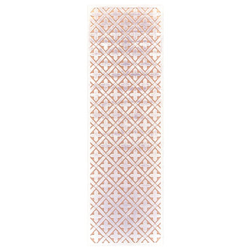 Weave & Wander Qazi Textured Lustrous Geometric Area Rug, Pink/White, 2'6"x8'
