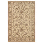 Bareens Designer Rugs - Bohemien Ziegler Katerine Beige Blue Hand-Knotted Wool Rug - 8'10'' x 11'9'' - Enhance the ambiance of your home with this magnificent Persian-influenced Turkish hand-knotted rug made by skilled artisans capable of creating the most exceptional vegetable dyes and hand-spun wool. This exquisite handmade rug is a one-of-a-kind Peshawar Kafkaz, otherwise identified as Chobi, Chobi Peshawar, Oushak, or Ziegler rug. These handmade rugs are crafted in Pakistan utilizing superior-quality wool imported from Australia, New Zealand, and Korea in two types of weaves: the Persian weave and the Mori weave. This rug is meticulously crafted by hand using the finest natural vegetable dyes extracted from local plants. The artisans use a blend of hand-spun local and fine merino wool, resulting in a rug with a compelling texture, higher lanolin content, and longer staple. The artisans occasionally incorporate natural or artificial silk into the pile to enhance specific motifs. The finished product is an awe-inspiring execution of flawless design and an understated palette that exudes elegance.