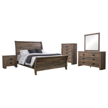 Coaster Frederick 5-piece California King Panel Wood Bedroom Set Weathered Oak
