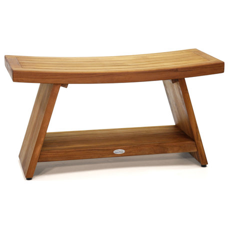 Patented 36" Asia® Teak Shower Bench with Shelf