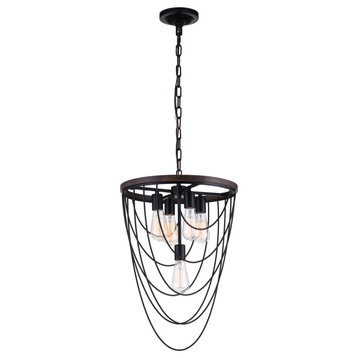 Gala 5 Light Chandelier With Black finish