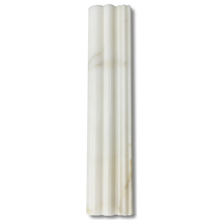 Calacatta Gold Calcutta Marble 2-1/2x12 Chair Rail Trim Molding Honed, 1 piece