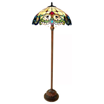 Dulce 2-Light Victorian Floor Lamp 18" Shade