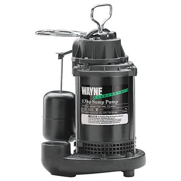Wayne® CDU790 Cast Iron Submersible Sump Pump with Vertical Switch, 1/3 HP