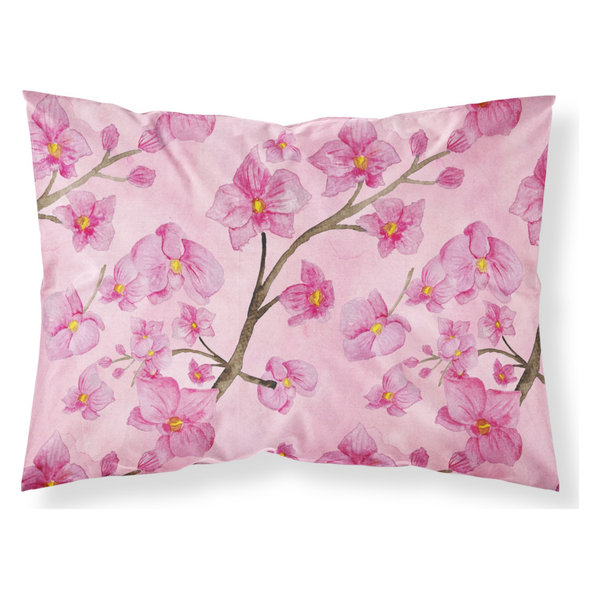 Watercolor Pink Flowers Printed, 250 Thread Count, Standard Pillowcase