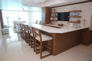 Home bar - coastal home bar idea in Miami