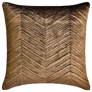 Brown Velvet Solid, Chevron & Quilted 20"x20" Throw Pillow Cover - Woodland