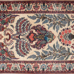 Antique Persian Kashan rug 4'5 X 6'6 - Area Rugs