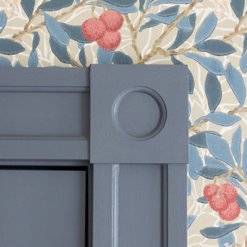 Cambridge, MA Door Trim & Botanical Wallpaper Detail – Whole Home Renovation