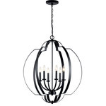 Kichler - Foyer Chandelier 6-Light - Designed with an intertwined spherical shape and geometrical details, the Voleta(TM) 6-light foyer chandelier with Black finish makes a great statement piece, adding visual interest to any room.in.,